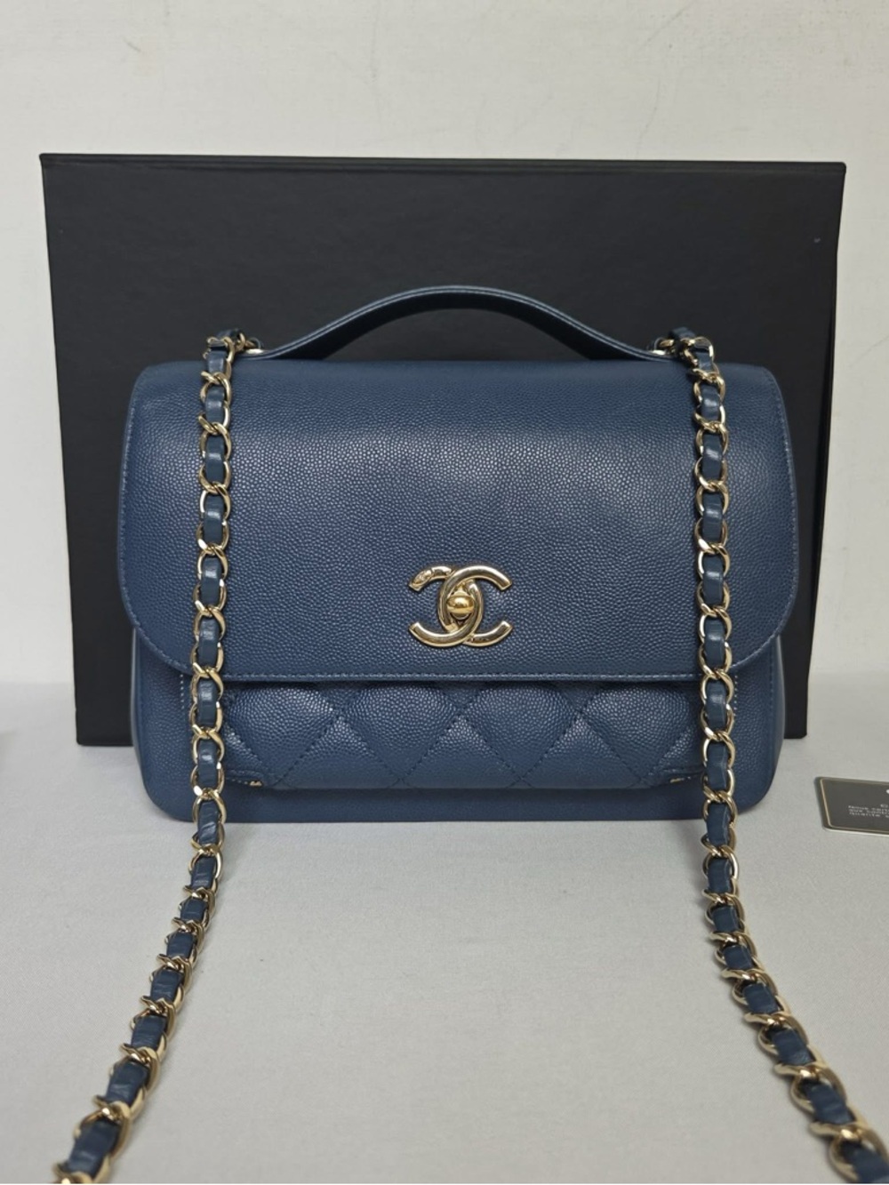 CHANEL Affinity Small Caviar Navy Blue